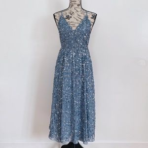 ASOS Sequin Glitter Blue Dusty Blue Dress